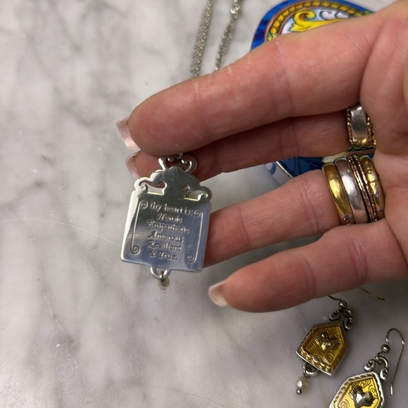 Brighton Heart Charm on Silver Necklace and Matching earrings - Picture 4 of 7